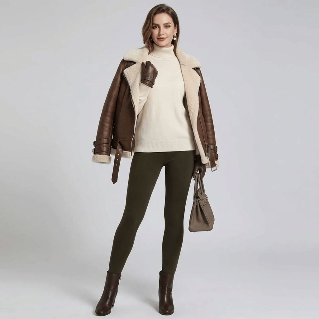 Legging polaire thermique femme vu de dos