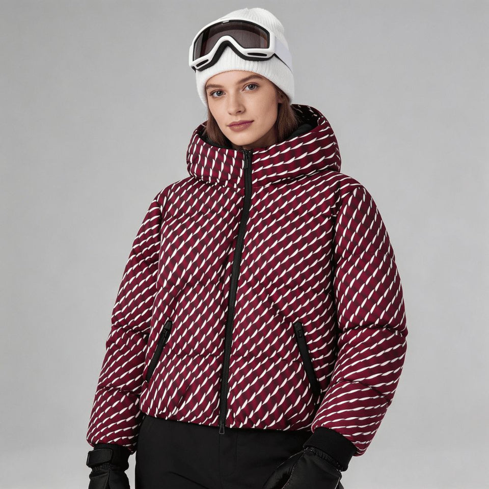 Veste de ski femme Courchevel imperméable, coloris bordeaux, vue de face