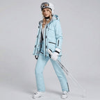 Ensemble de ski femme veste et salopette, vue de dos