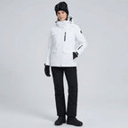Détail de la doublure polaire du manteau de neige femme