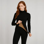 Détail de la doublure peluchée de l'ensemble thermique femme