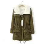 Parka femme doublée polaire vue de trois quarts