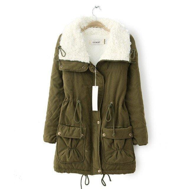 Parka femme doublée polaire vue de trois quarts