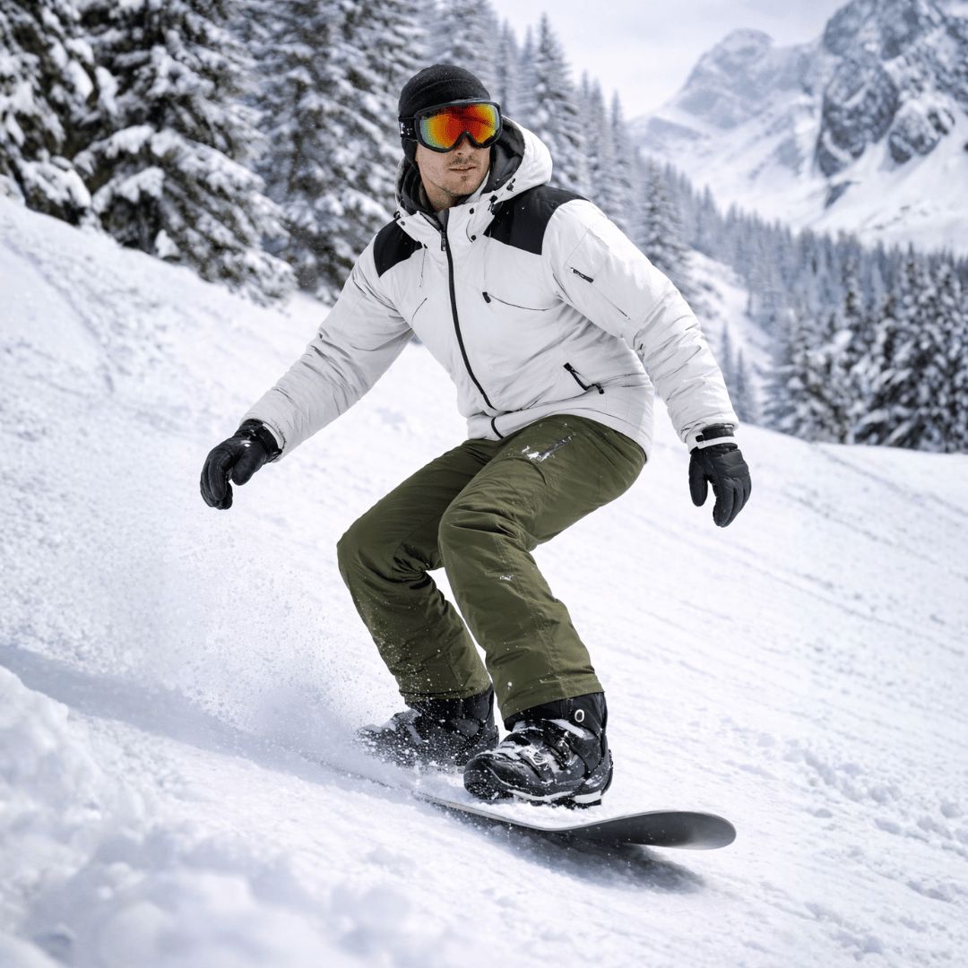 Pantalon de ski homme porté sur la neige