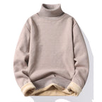 Pull polaire col roulé homme, vue de face