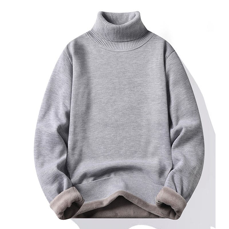 Pull col roulé homme coloris gris